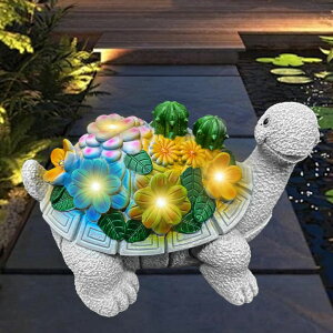 K[fCgLED\[[Cg \[[p[ Mukidom Turtle Garden Outdoor Statues Solar Light Decor for Outside-Fall Yard Decorations with Succulent and 5 LED Lights.Unique Halloween Housewarming Gifts for Women Mom and Grandma. y