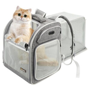 �C���R ���� �o�[�h �g���x���L�����A�[ Texsens Cat Backpack Expandable Pet Carrier - Pet Backpack Carrier for Medium Cats and Small Dogs - Great for Travel, Hiking & Outdoor �y���s�A���i�z
