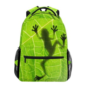 �C���R ���� �o�[�h �g���x���L�����A�[ TropicalLife Amazon Rainforests Green Tree Frog Backpacks Bookbag Shoulder School Computer Hiking Gym Travel Casual Travel Daypack �y���s�A���i�z