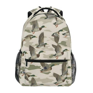 �C���R ���� �o�[�h �g���x���L�����A�[ ALAZA Wild Duck Camouflage Backpacks for Elementary School Bag Laptop Kids Bookbag Personalized Travel Daypack 3rd 4th 5th Grade Students Rucksack �y���s�A���i�z