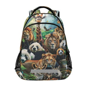 �C���R ���� �o�[�h �g���x���L�����A�[ Africa Animals School Backpack for Kids Laptop Bookbag with Reflective Strip 17in �y���s�A���i�z