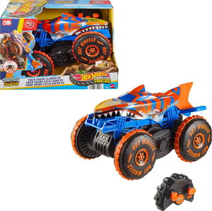 zbgEB[ X^[gbN Hot Wheels Monster Trucks Remote Control Toy Vehicle, Large-Scale RC Tiger Shark Climber with 3 Modes of Play for Racing, Climbing & Stunting ysAiz
