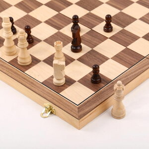 `FXZbg Wooden Chess Set with Folding Board - 15" Classic Magnetic Chess Set with Protective Bag for Adults, Chess Lovers Tournament Professional Beginner ysAiz