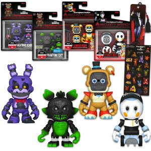 FNAF 5iCc Five Nights at Freddy's Snaps Security Breach Toys Set - Bundle with 4 FNAF Mini Figures Plus Stickers, More | Five Nights at Freddy's Snaps Figurines for Kids Set ysAiz