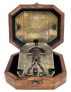日時計 Artizyn Brass Sundial Compass - Pendulum Sundial Unique Gift Ideas for Him or Her - Men & Women Wedding Gift Gilbert & Sons Sundial with Rosewood Case 【並行輸入品】