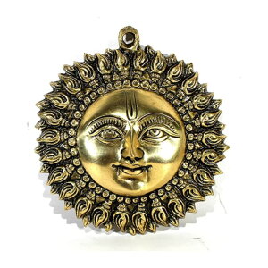 v Tree Maison Brass Sun | 6 Inch Brass Surya Wall Hanging | Sun Face for Positivity | Home & Office Decorative Showpiece | Vastu Wall D?cor ysAiz