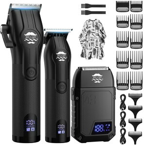 ybgoJ BILLAR Professional Barber Clippers and Trimmer Set - Foil Shaver Professional Hair Clippers for Men, Mens Cordless Hair Clipper for Barbers Haircut KitiBlackj ysAiz