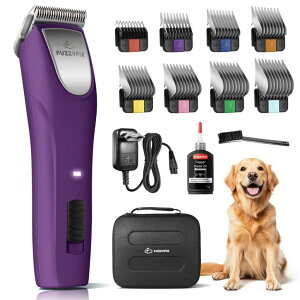 ybgoJ FuzzyFix Professional Dog Clippers for Grooming - 2 Speed Pet Grooming Kit for Thick Curly Matted Coats - Low Noise Heavy Duty Cordless Hair Trimmer with Detachable Metal Blade ysAiz