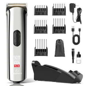 ybgoJ FuzzyFix Professional Dog Grooming Clippers with Charging Dock, 5-in-1 Adjustable Blade Cordless Pet Grooming Kit 5 Speed Rechargeable Trimmer Hair Shaver with Detachable Guide Combs for Animal Horse ysAiz