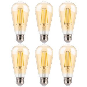 Tt@B safavieh e[uv Tt@r Tt@BA FLSNT ST19 LED Edison Bulbs 40W Equivalent, 4W Amber Glass Vintage Light Bulbs, 2200K Warm White Dimmable, High CRI 90+, 400LM E26 Base, Decorative LED Filament Bulbs for 