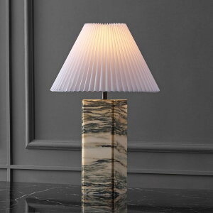 �T�t�@���B�� safavieh �e�[�u�������v �T�t�@�r�� �T�t�@���B�A SAFAVIEH Couture Lighting Collection Mackenzie Cream/White Marble Square 25-inch Table Lamp for Bedroom Living Room Home Office Desk Nightstand (LED Bulb Included) �y��