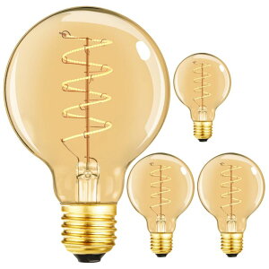 Tt@B safavieh e[uv Tt@r Tt@BA Leools Vintage LED Spiral Filament Bulb G25/G80 Dimmable Flick-Free 6W CRI95 LED Edison Globe Light Bulb E26 Base,Amber Glass,Warm White,2200K, 400LM(40W Equivalent), Pac 