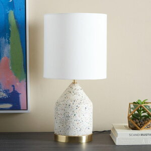 �T�t�@���B�� safavieh �e�[�u�������v �T�t�@�r�� �T�t�@���B�A SAFAVIEH Lighting Collection Nicolai White Terrazzo/Gold 20-inch Bottle Table Lamp (LED Bulb Included) �y���s�A���i�z