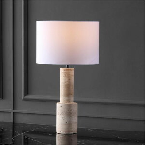 Tt@B safavieh e[uv Tt@r Tt@BA SAFAVIEH Couture Lighting Collection Tywin Travertine/White 27-inch Dimmable Table Lamp for Bedroom Living Room Home Office Desk Nightstand (LED Bulb Included) ys