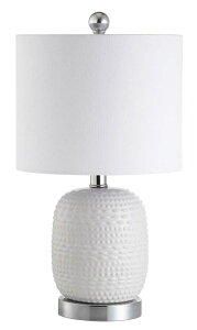 �T�t�@���B�� safavieh �e�[�u�������v �T�t�@�r�� �T�t�@���B�A Safavieh Lighting Collection Tucana White 19-inch Bedroom Living Room Home Office Desk Nightstand Table Lamp (LED Bulb Included) �y���s�A���i�z