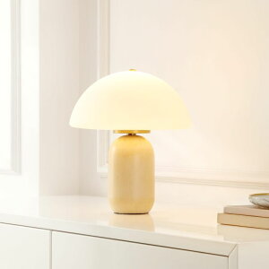 �T�t�@���B�� safavieh �e�[�u�������v �T�t�@�r�� �T�t�@���B�A SAFAVIEH Lighting Collection Fabio Natural/Brass Dome Shade 14-inch Small Table Lamp for Bedroom, Living Room, Home Office, Desk, Nightstand (LED Bulb Included) �y���s