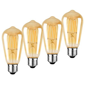 Tt@B safavieh e[uv Tt@r Tt@BA HESSION Vintage LED Edison Bulbs 4W ST58,Equivalent 60W,Dimmable,4 Pack E26 Base 400Lumens, 2700K Warm White, Antique LED Filament Bulb,85+ CRI, Edison Light Bulbs Amber 