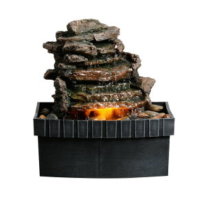   ̃IuWF e[ugbvt@Ee CeA Decorative Indoor Table Rock Waterfall Fountain with LED Lights, Water Feature, Home Decor, Tabletop Relax with Flowing Water, Soothing Sounds, Zen Relaxation fo