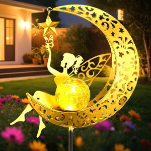 �K�[�f�����C�gLED�\�[���[���C�g �\�[���[�p���[ HSSD10 Fairy Garden Accessories ? Solar Light Outdoor Statue for Yard, Lawn or Patio ? Cute Metal Decoration for Garden Lovers �y���s�A���i�z