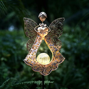 �K�[�f�����C�gLED�\�[���[���C�g �\�[���[�p���[ KAIXOXIN LEDs Solar Stake Lights for Garden Metal Warm White, Memorial Gift - Perfect as Remembrance & Sympathy Gifts (Angel-Bronze) (Angel) �y���s�A���i�z