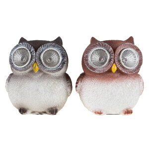 K[fCgLED\[[Cg \[[p[ Yard D?cor, Solar Outdoor LED Light and Battery Operated Statue for Garden, Patio, Lawn, and Yard by Pure Garden ? Owl set of 2 Statue ysAiz