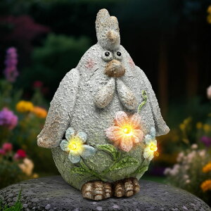�K�[�f�����C�gLED�\�[���[���C�g �\�[���[�p���[ Leekung Solar Chicken Garden Statue with LED Lights for Outdoor Decoration,Chicken Statue Sculpture Yard Decorations, Outdoor Animal Figurine Gifts for Garden Patio Lawn Backyard Farmh �y