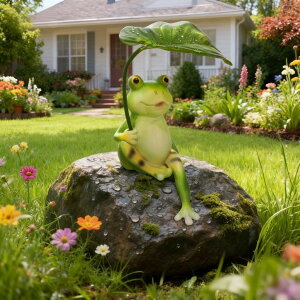 �K�[�f�����C�gLED�\�[���[���C�g �\�[���[�p���[ CSZLSMH Solar Frog Garden Statue with LED Umbrella Light, 8 Inch Outdoor Fairy Decor for Patio Yard Balcony, Unique Housewarming Gifts for Women �y���s�A���i�z