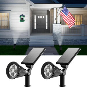 K[fCgLED\[[Cg \[[p[ 2 Pack Solar Spotlights Outdoor Waterproof for Flag, Tree, Statue, Number Sign, Plant Pot, Bright LED Outside Landscape Flood Lamp for Accent Uplighting Yard, Garden, Driveway, Walkway y