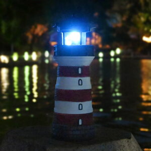 K[fCgLED\[[Cg \[[p[ Juliahestia Solar Lighthouse with Rotating Beacon ? Led Light House for Yard Garden Nautical Decor Lamp Outdoor Decoration Lawn Ornament Outside Statue Mother Day Gift for Mom ysA