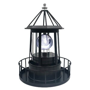 �K�[�f�����C�gLED�\�[���[���C�g �\�[���[�p���[ LED Solar Powered Lighthouse, 360 Degree Rotating Lamp Courtyard Decoration Waterproof Garden Smoke Towers Statue Lights for Outdoor Garden Pathway Patio �y���s�A���i�z