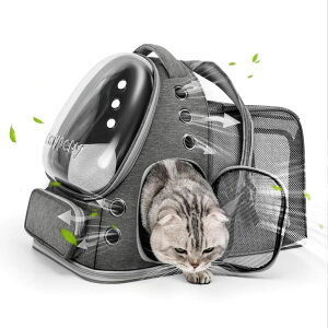 �C���R ���� �o�[�h �g���x���L�����A�[ Cawypety Expandable Cat Backpack,Cat Bubble Backpack Carrier for Carrying Cats, Pets and Small Dogs,Airline-Approved,Designed for Travel, Hiking, Walking,Car �iGrey �y���s�A���i�z