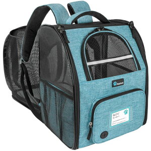 �C���R ���� �o�[�h �g���x���L�����A�[ PetAmi Dog Cat Backpack Carrier, Expandable Pet Carrier Backpack for Travel Hiking, Small Medium Dog Puppy Large Cat Carrying Backpack, Airline Approved Ventilated Soft Back Support, 18 lbs, Te �y��