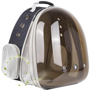 �C���R ���� �o�[�h �g���x���L�����A�[ Front Expandable Cat Backpack Carrier, Fit up to 20 lbs, Polarized Tinted Brown Bubble Window Pet Carrier Backpack for Large Fat Cat and Small Puppy �y���s�A���i�z