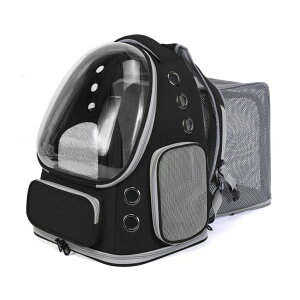 �C���R ���� �o�[�h �g���x���L�����A�[ GixDix Cat Backpack Carrier for Large Cats, Expandable Cat Bubble Backpack, Dog Carriers for Small Medium Dogs, Airline Approved Pet Carrier for Travel Hiking Outdoor(Black) �y���s�A���i�z