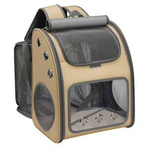 �C���R ���� �o�[�h �g���x���L�����A�[ COVONO Expandable Pet Carrier Backpack for Cats, Dogs and Small Animals, Portable Pet Travel Carrier, Super Ventilated Design, Airline Approved, Ideal for Traveling/Hiking/Camping, Khaki �y���s�A