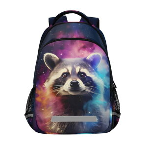 �C���R ���� �o�[�h �g���x���L�����A�[ ALAZA Raccoon Kids Backpack for School Girls Boys, Racoon Kids Laptop Bookbag with Reflective Strip 17in �y���s�A���i�z
