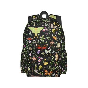 �C���R ���� �o�[�h �g���x���L�����A�[ MOLIAN Butterflies Moths Flower Stylish Backpack With Adjustable Padded Shoulder Straps Daypacks For College Travel One Size �y���s�A���i�z