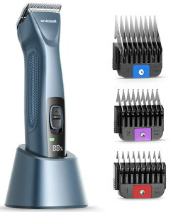 �y�b�g�o���J�� Oneisall Cordless Professional Dog Grooming Clippers, 2-Speed Dog Clippers for Grooming Heavy Duty/Thick Hair, Detachable Carbonized Steel Blade, Removable Battery (Upgrade) �y���s�A���i�z
