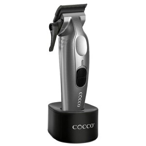 ybgoJ Cocco Veloce Pro Clipper, Digital Gap Ambassador Graphene Taper Blade Professional Hair Clippers, High-Torque BLDC Motor, All-Metal, Cordless, Charging Base Included, Matte Grey ysAiz