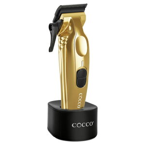 ybgoJ Cocco Veloce Pro Clipper, Digital Gap Ambassador Graphene Taper Blade Professional Hair Clippers, High-Torque BLDC Motor, All-Metal, Cordless, Charging Base Included, Gold ysAiz