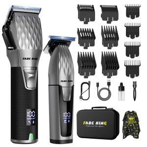 �y�b�g�o���J�� FADEKING? Cordless Hair Clippers and Beard Trimmer for Men, Professional Barber Kit for Hair Cutting and Beard Styling, Premium Grooming Gift for Men �y���s�A���i�z