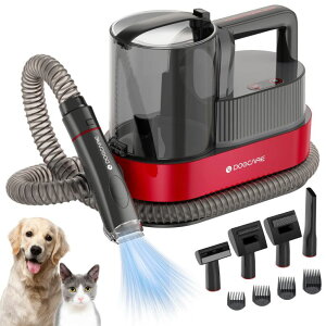 ybgoJ DOGCARE 6-in-1 Dog Modern Grooming Kit with Vacuum, Cat & Dog Clippers & Vacuum for Shedding Grooming with 2.5L Large Capacity Dust Box, Powerful Suction and Lower Noise Pet Grooming Kit at Home ysAiz