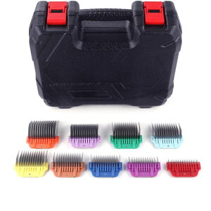 ybgoJ Dog Animal Stainless Steel Wide Clipper Attachment Guard Comb Set for A5 Series | Snap-On/Off Design Combs,Only Fir for 10W/15W/30W Wide Blade (9-Piece) ysAiz