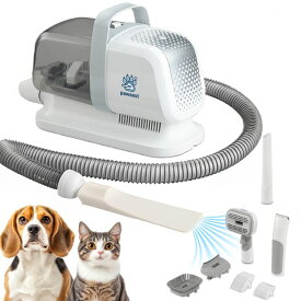 ペットバリカン Dog Grooming Vacuum - Pet Hair Trimmer, Dog Hair Clippers and Nail Grinder with 7 Attachments - All-in-One Pet Grooming Kit with 3-Level Suction and Speed Settings with Temperature Control Protection 【並行輸入品】
