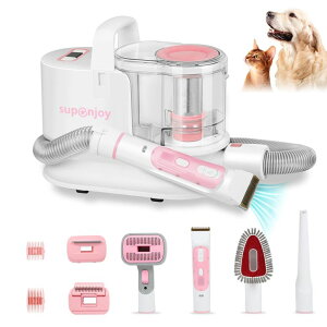 ybgoJ Supenjoy K3 Pet Grooming Vacuum Kit & Dog Hair Vacuum with 13KPa Suction, Low Noise Brush for Shedding Pet Hair, 6-in-1 Grooming Tools, Pink ysAiz
