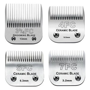ybgoJ 4pcs Dog Grooming Blades Compatible with Andis Dog Clippers,Detachable Ceramic Blade & Stainless Steel Blade (3FC+4FC+5FC+7FC) ysAiz
