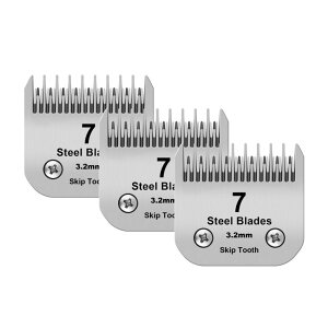 ybgoJ 7 Skip Tooth Detachable Pet Dog Grooming Steel Blades,Compatible with Andis,Oster A5,Wahl KM10 Series Clippers,Cut Length 1/8-Inch (3.2mm) C3 Pack ysAiz