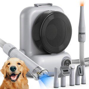 ybgoJ Dog Grooming Vacuum and Dryer, Pet Grooming Vacuum for Dogs with 3 Liter Canister, 15000Pa Suction Dog Vacuum for Shedding Grooming, Extra Space for Storage for 5 Grooming Kits, Grey ysAiz