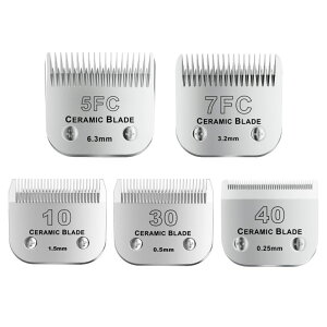 ybgoJ colorski 10Blades Dog Grooming Replacement Blades Compatible with Andis Pet Clipper/Oster A5/Wahl KM Series Dog Clipper,Ceramic Blade & Stainless Steel Blade (#10+30+40+5FC+7FC) 5Pack ysAiz