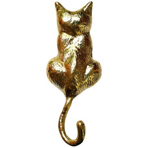 �h�A�m�b�J�[ Anatolica Cat Door Knocker Solid Brass 6.11 inches (Polished Brass) �y���s�A���i�z